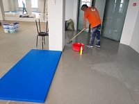 Монтаж татами с раскроем искусственной травы